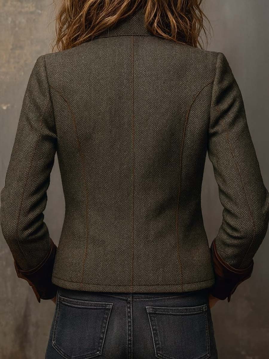 Olivia ⎸ Blazer in Twill con Profili a Contrasto
