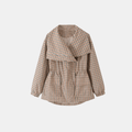 Giacca Oversize a Quadri con Colletto Ampio