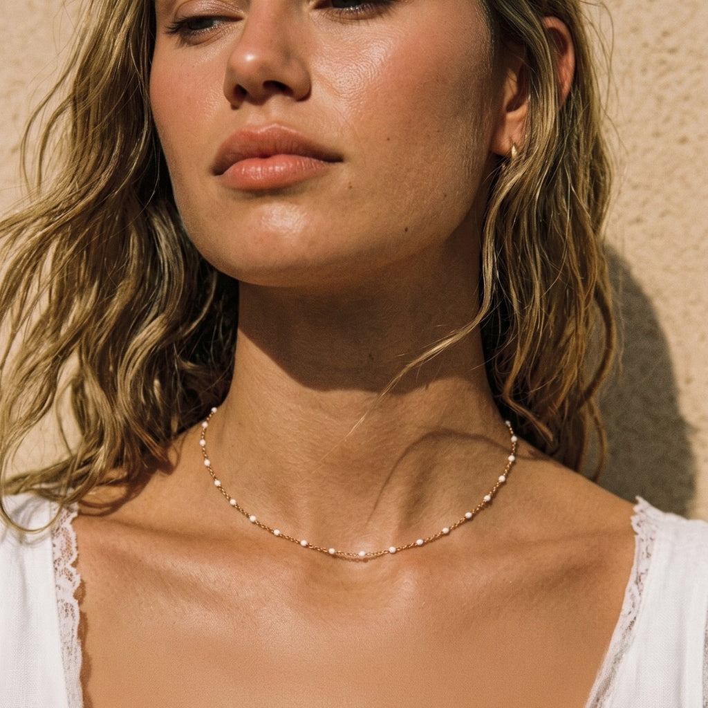 COLLANA DI PERLINE BIANCHE