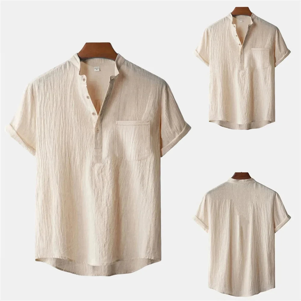 Tricou de vară din bumbac și in