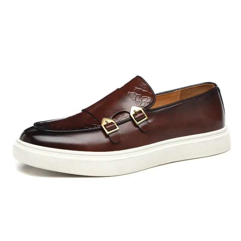 Mocasini Retro din Piele cu Textură