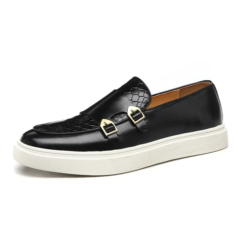 Mocasini Retro din Piele cu Textură