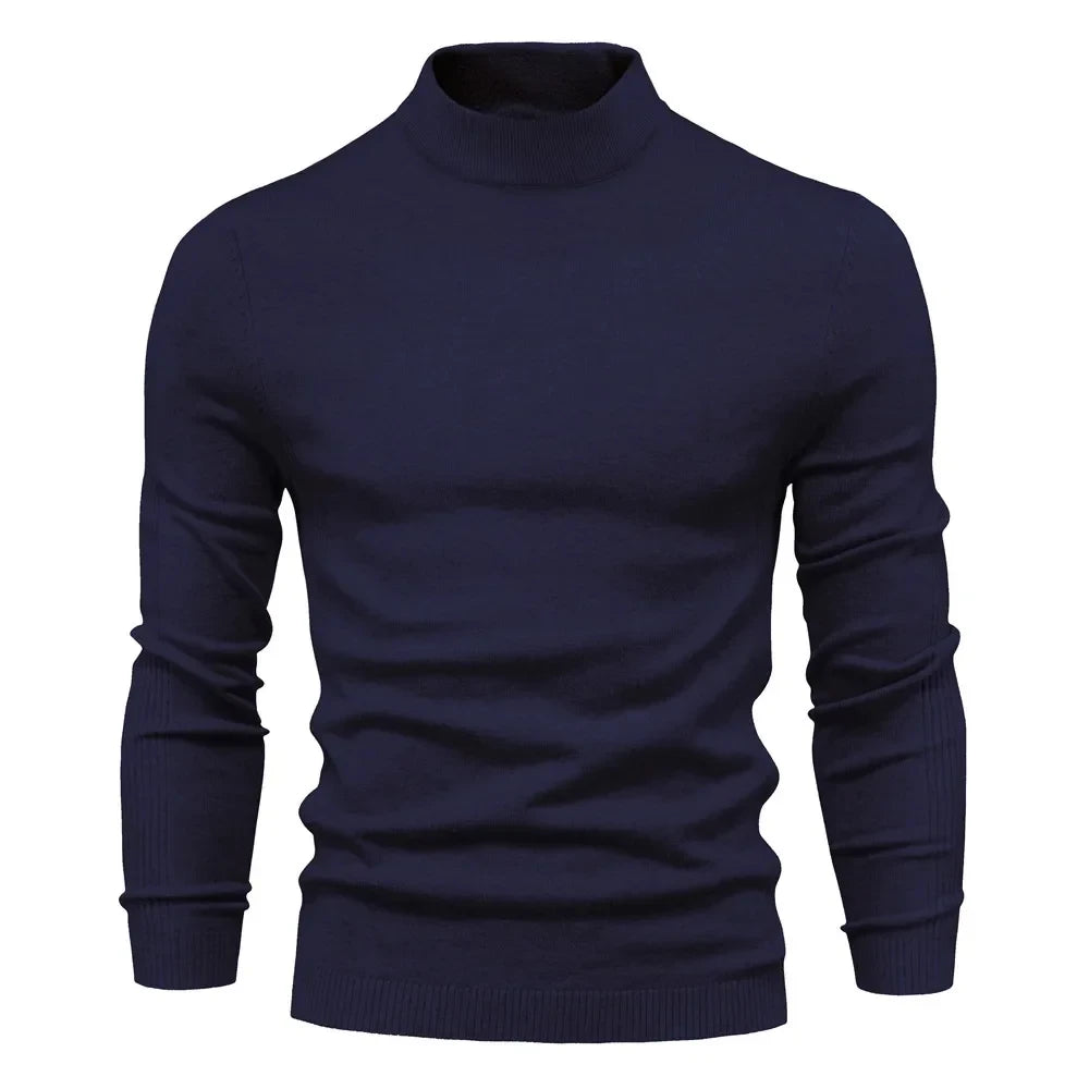 Pulover tricotat casual cu guler