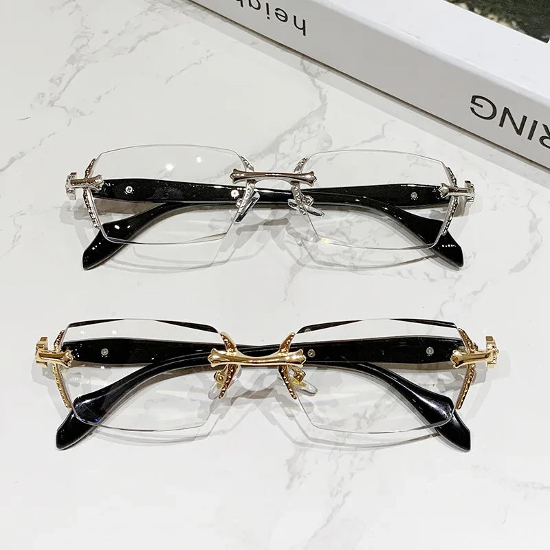 Occhiali da lettura rettangolari rimless
