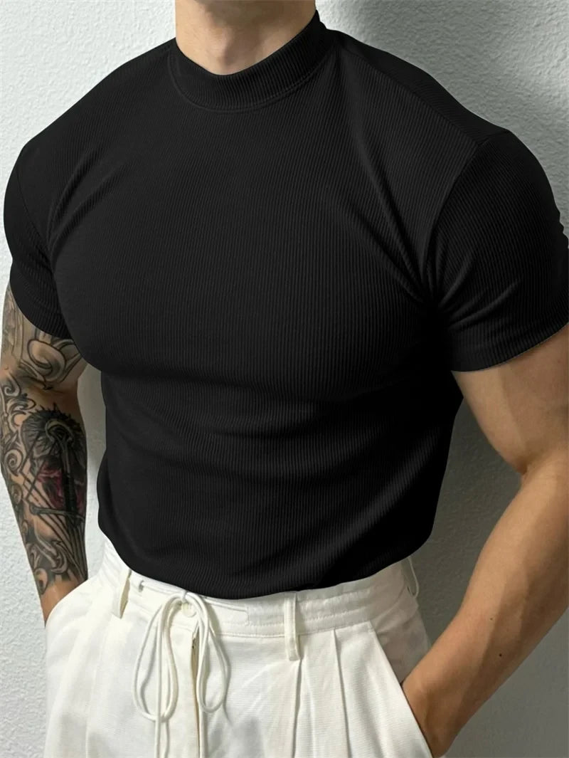 Maglia Estiva A Collo Alto Da Uomo
