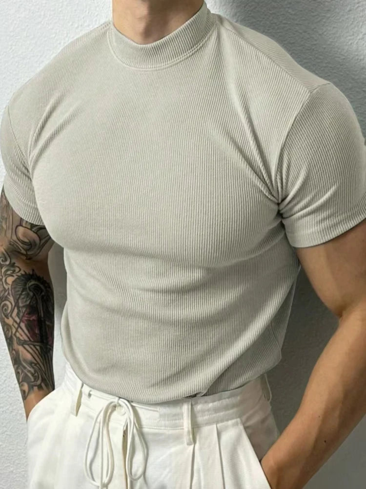 Maglia Estiva A Collo Alto Da Uomo