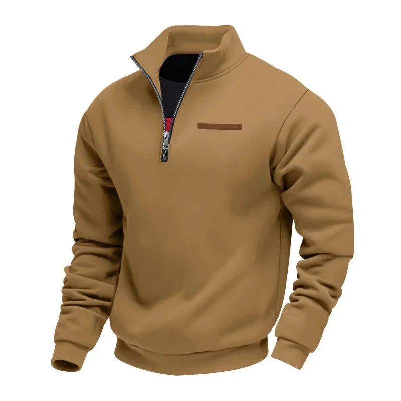 Pullover con zip e collo alto