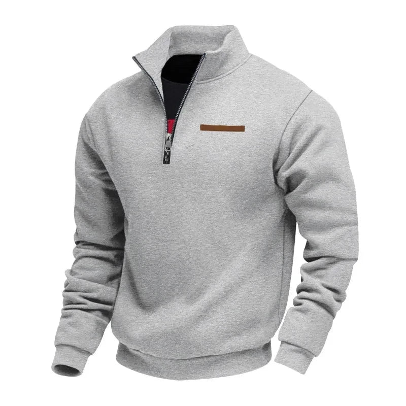 Pullover con zip e collo alto
