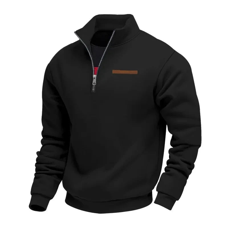 Pullover con zip e collo alto