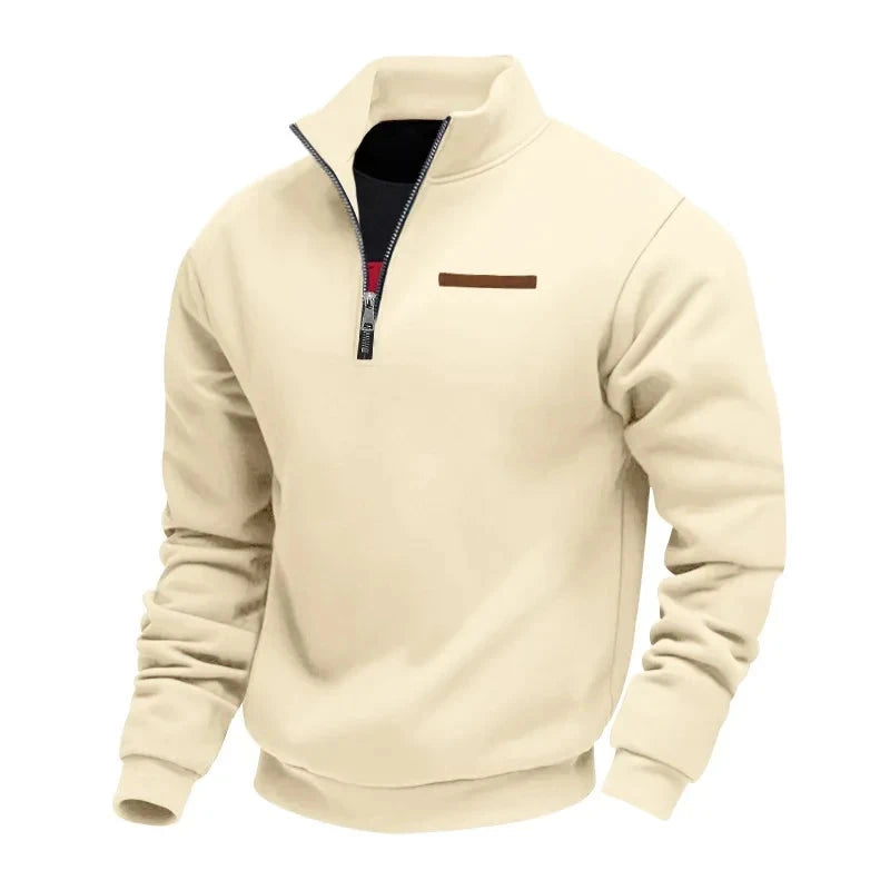 Pullover con zip e collo alto
