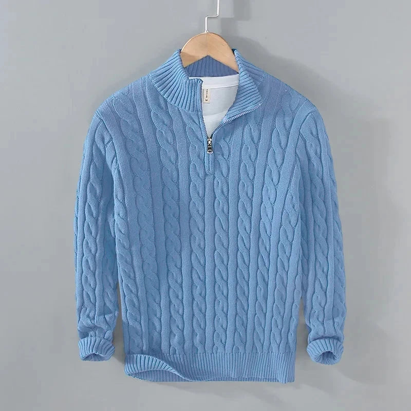 Zip Collar Knit Pullover
