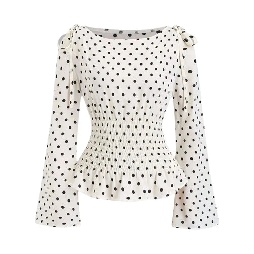 Blusa cu volane și buline