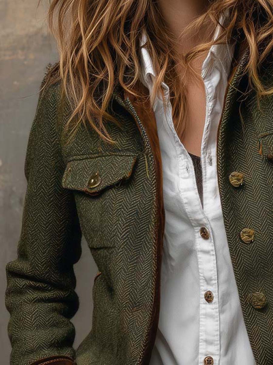 Olivia ⎸ Blazer in Twill con Profili a Contrasto