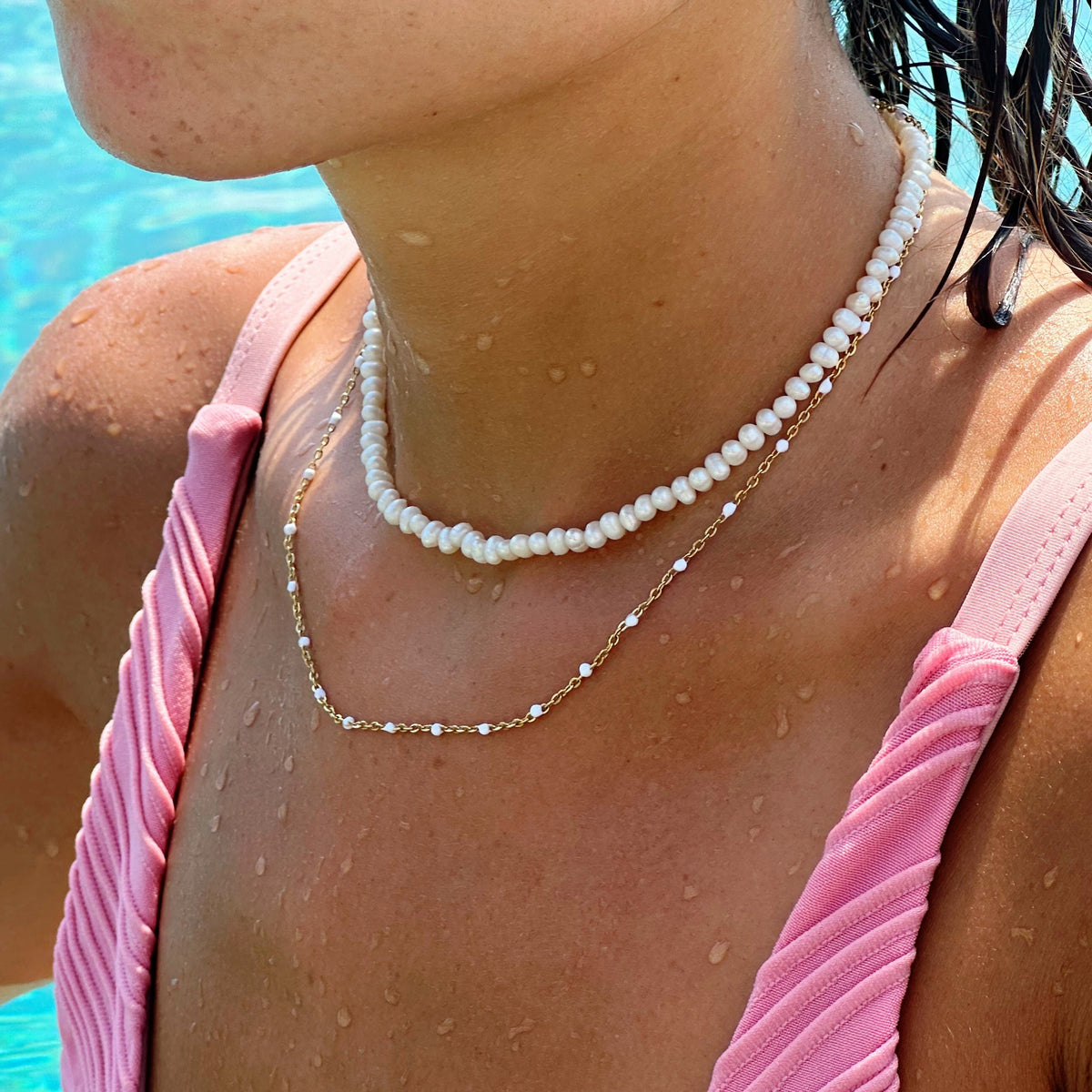 COLLANA DI PERLINE BIANCHE
