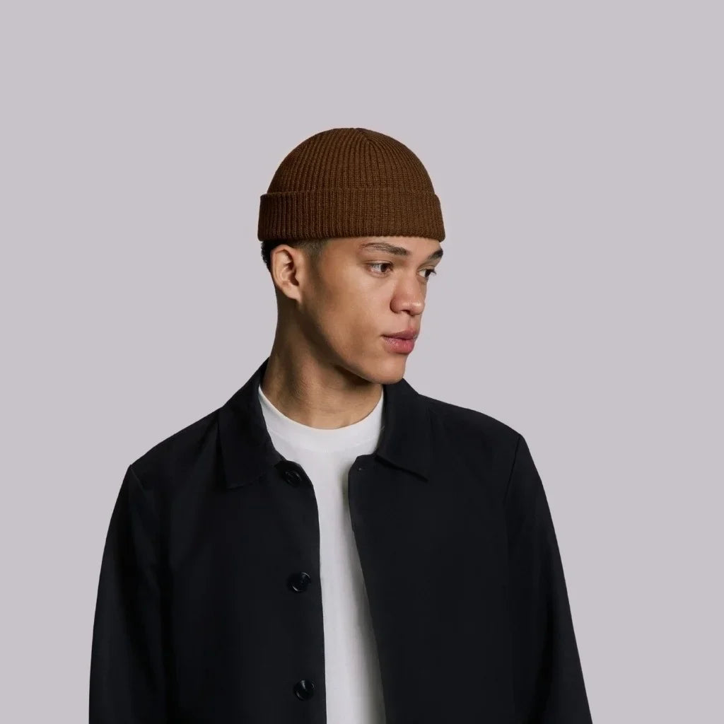 COFFEE BROWN FISHERMAN BEANIE