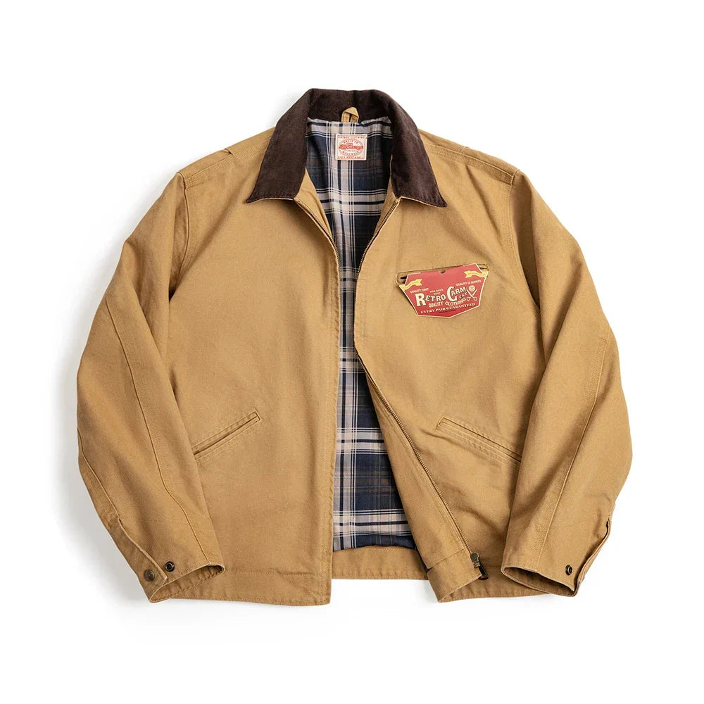 Giacca Retrò in Tessuto Resistente dallo Stile Vintage
