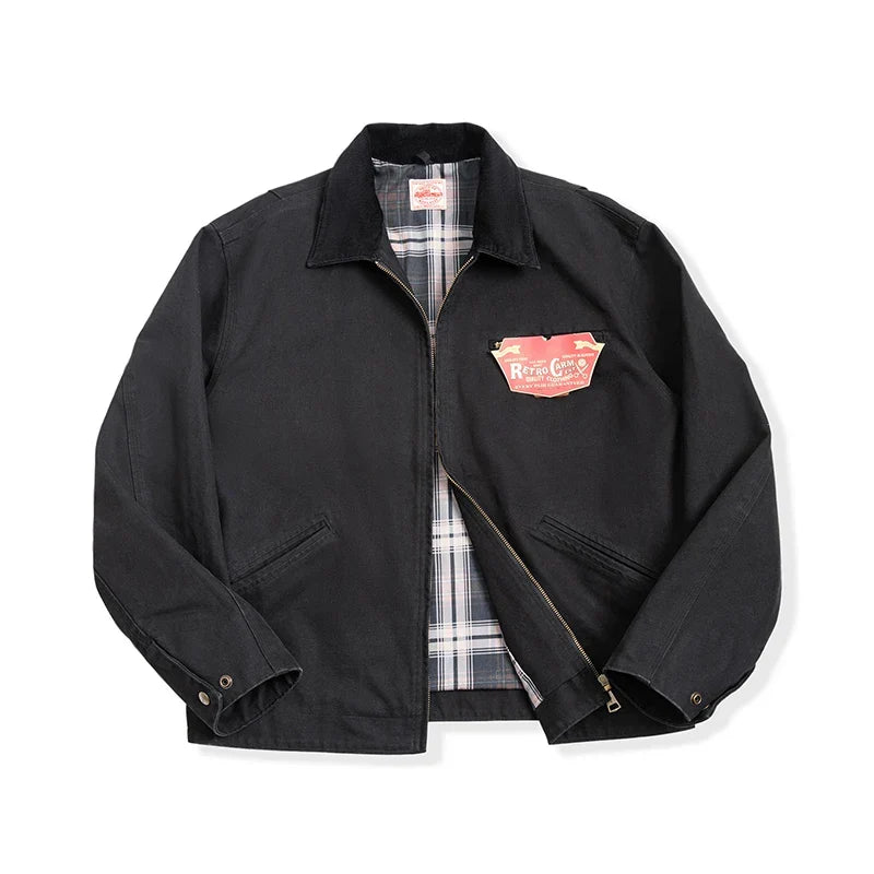 Giacca Retrò in Tessuto Resistente dallo Stile Vintage