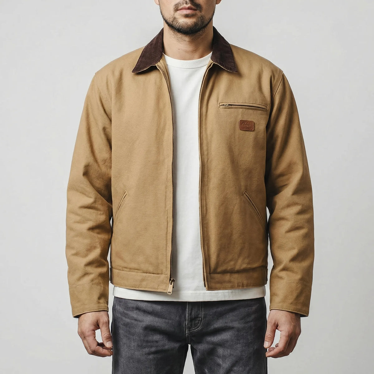 Giacca Retrò in Tessuto Resistente dallo Stile Vintage