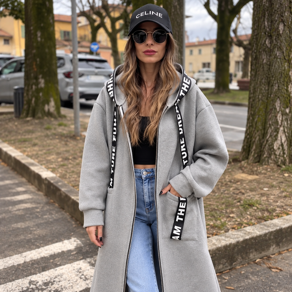 Cappotto oversize con cappuccio
