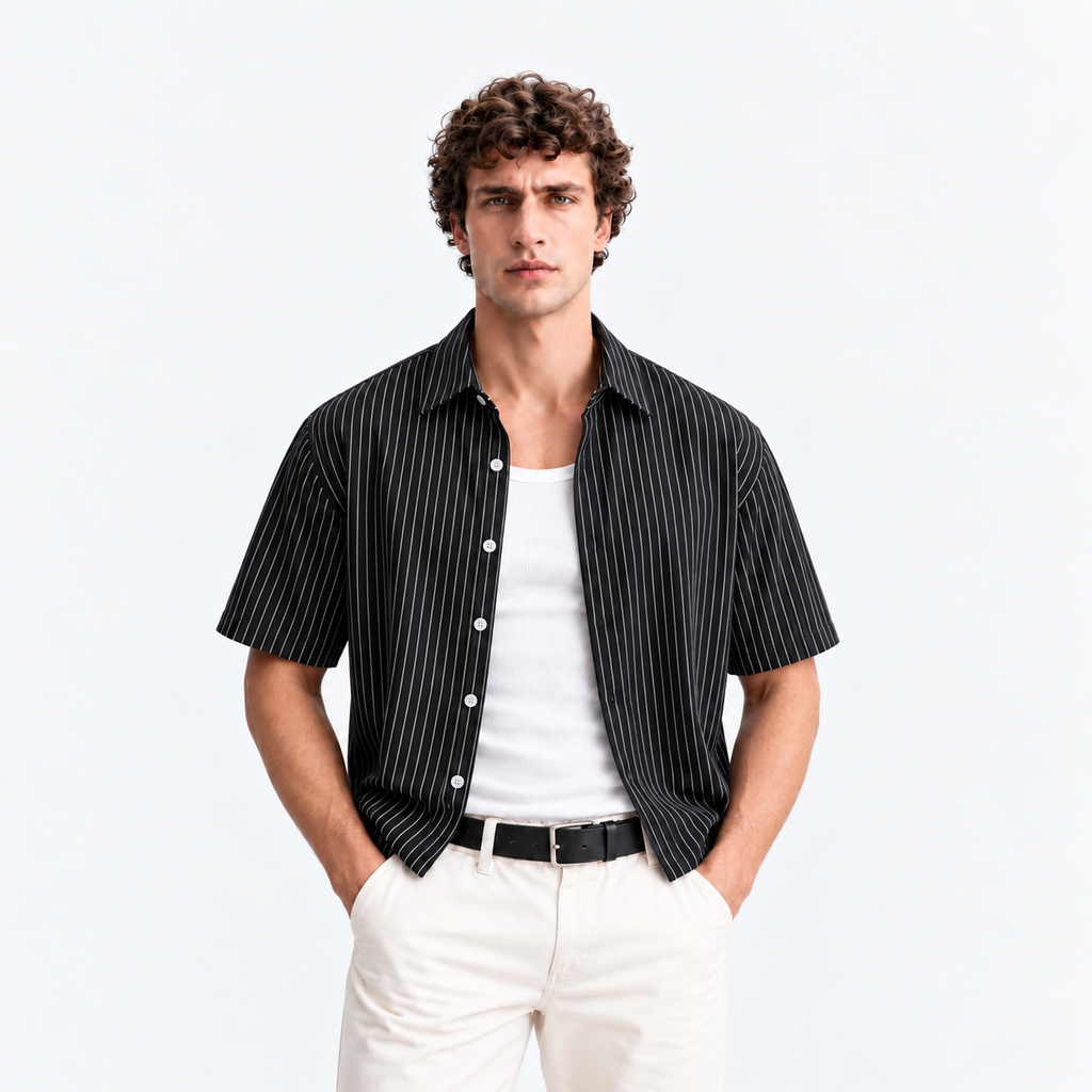 Camicia Rigata Estiva Uomo