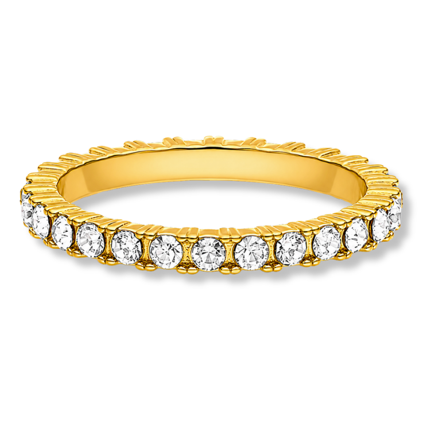 Classic Victoria Pave Ring 14K Vergoldet
