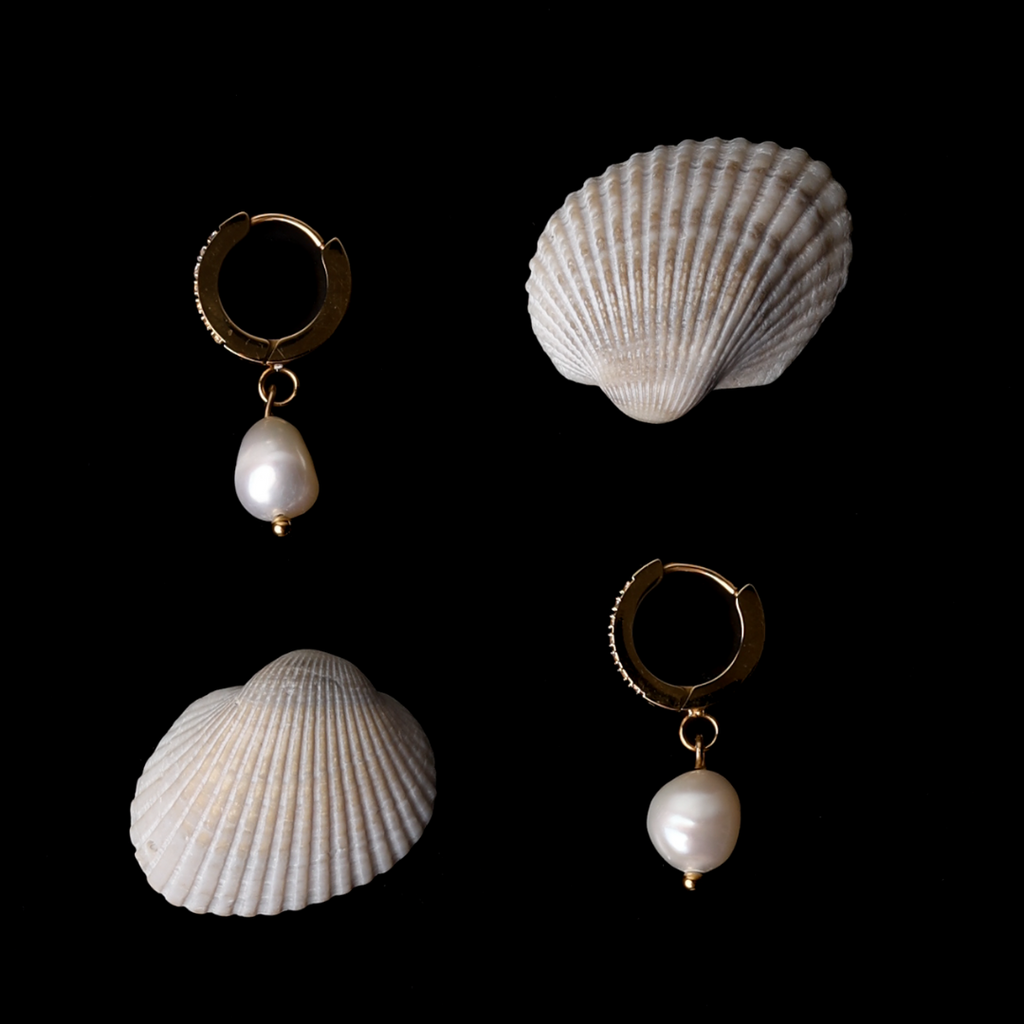 ORECHERORECCHINI A CERCHIO CON PERLE D'ACQUA DOLCE