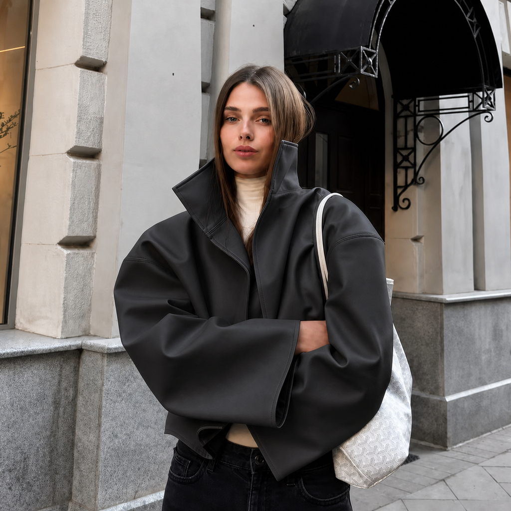 Cappotto da donna ampio a tinta unita