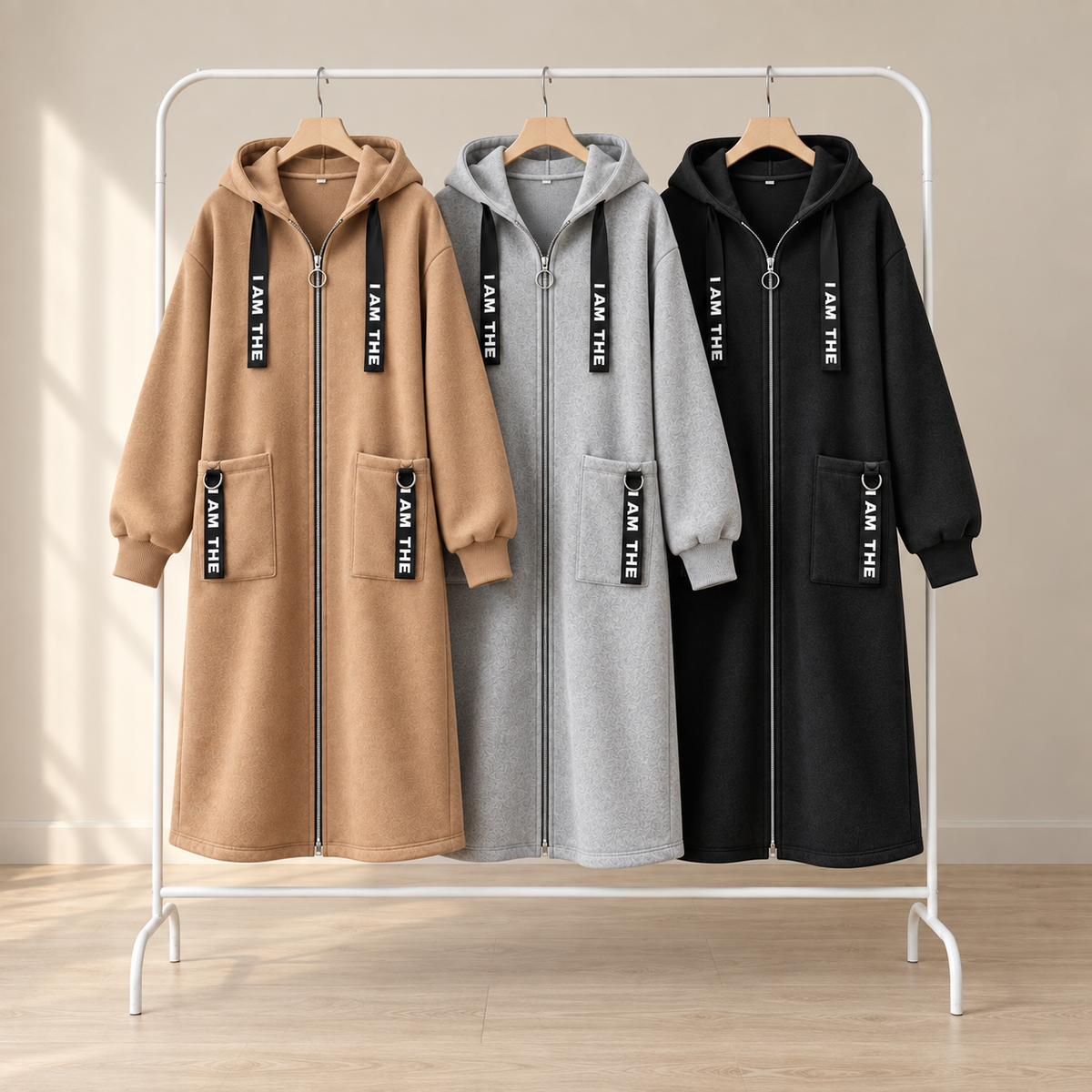 Cappotto oversize con cappuccio