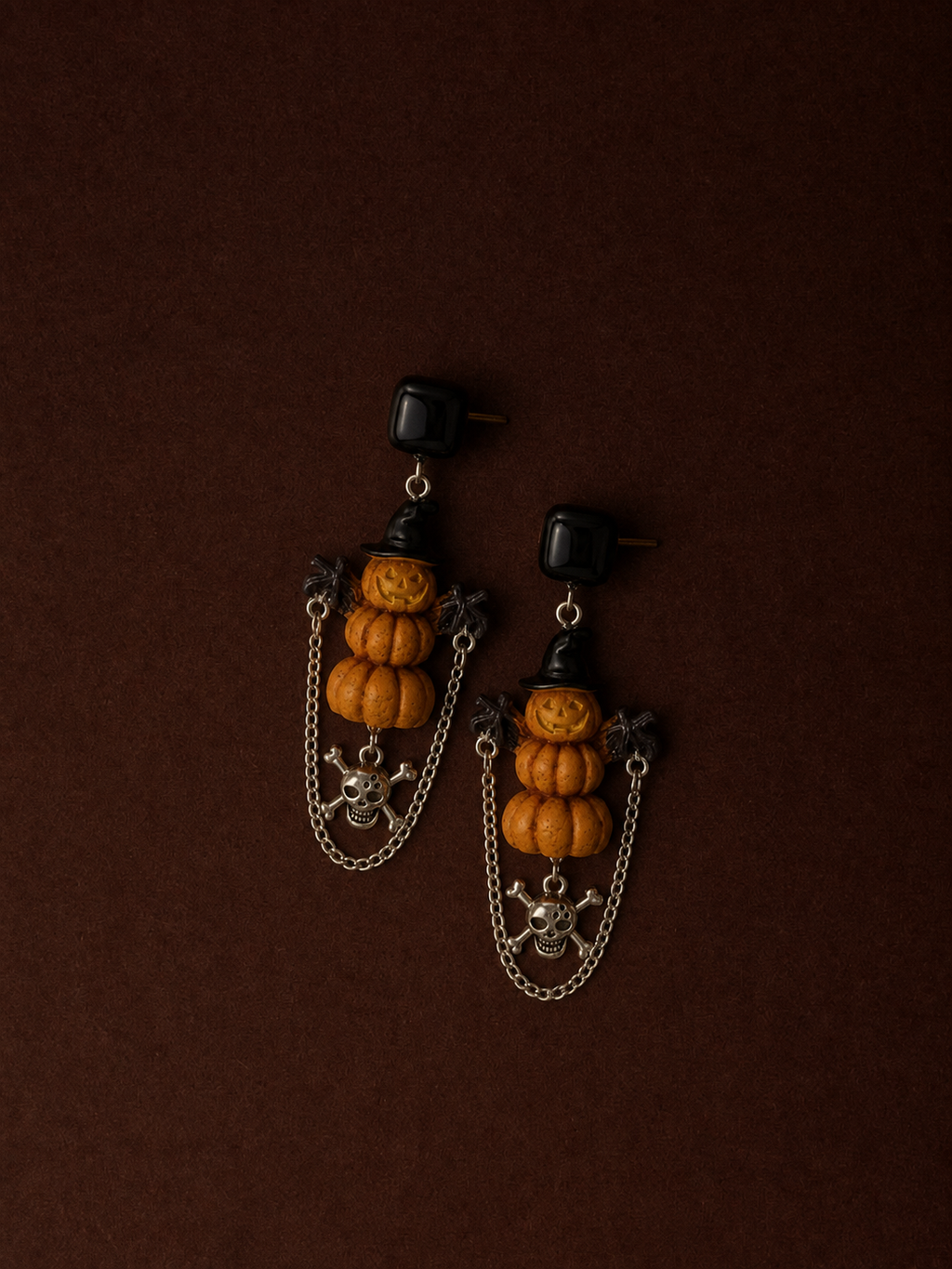 Orecchini Zucca Strega Teschio
