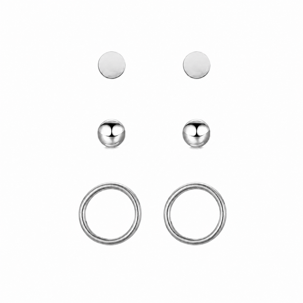 SET ORECCHINI CLASSICI CERCHIO SFERA DISCO DORATO