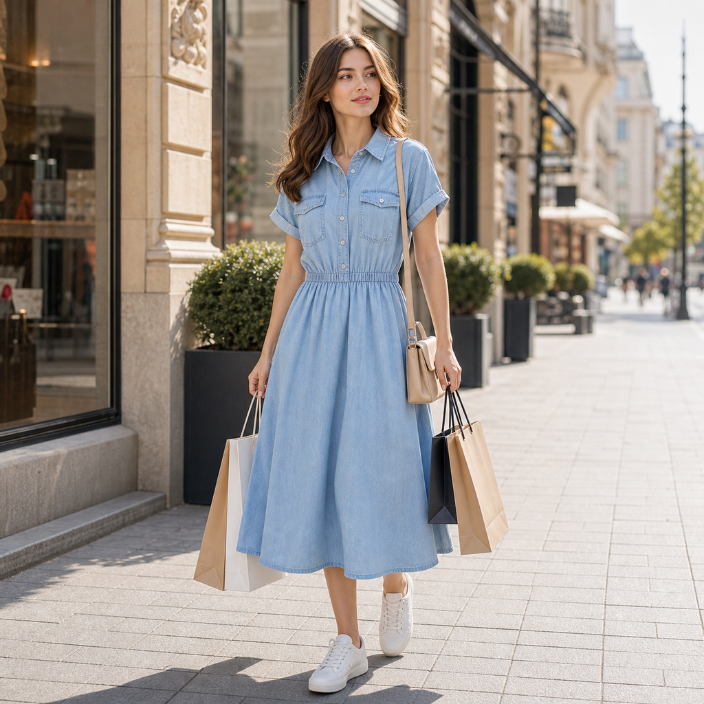 Abito casual e comodo in denim