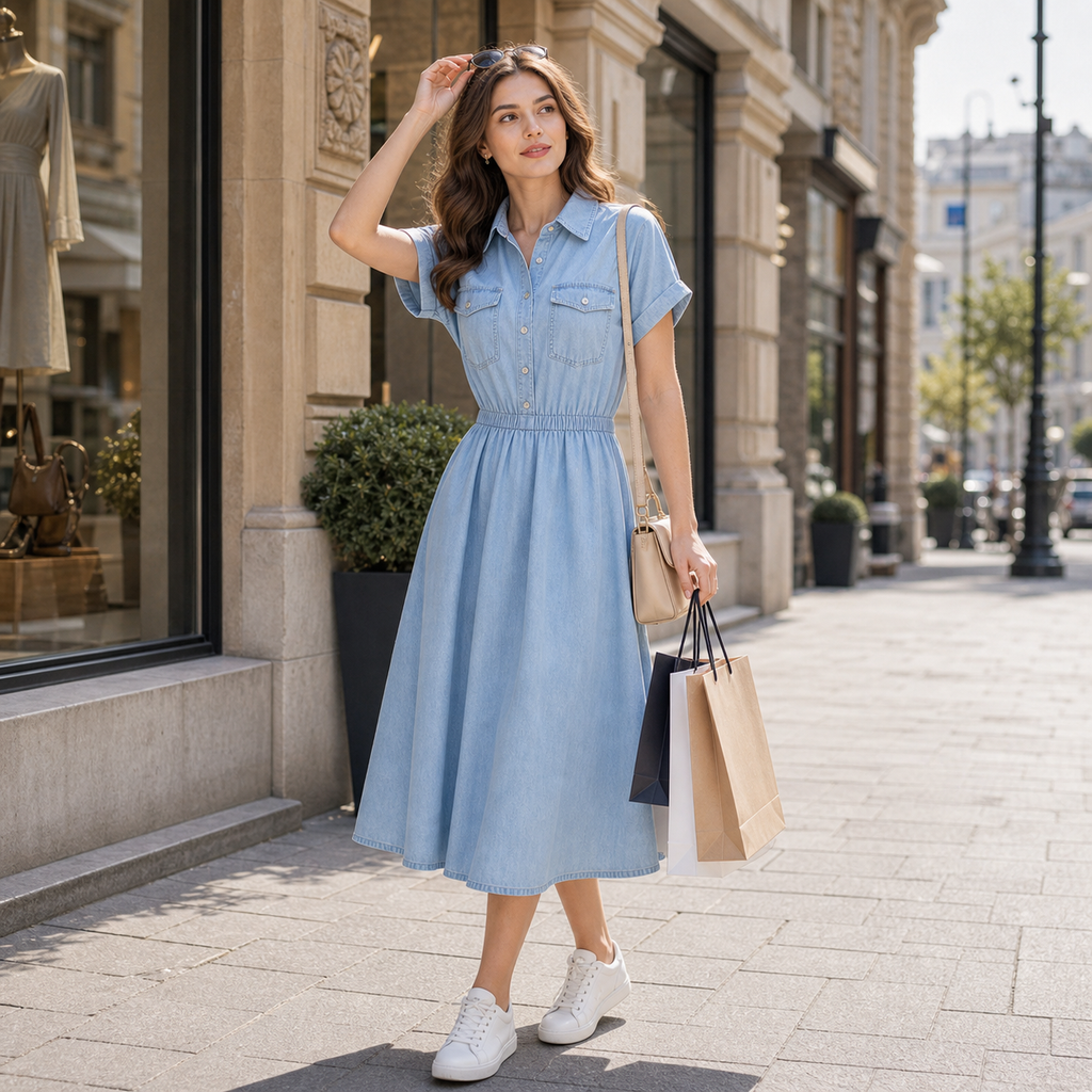 Abito casual e comodo in denim