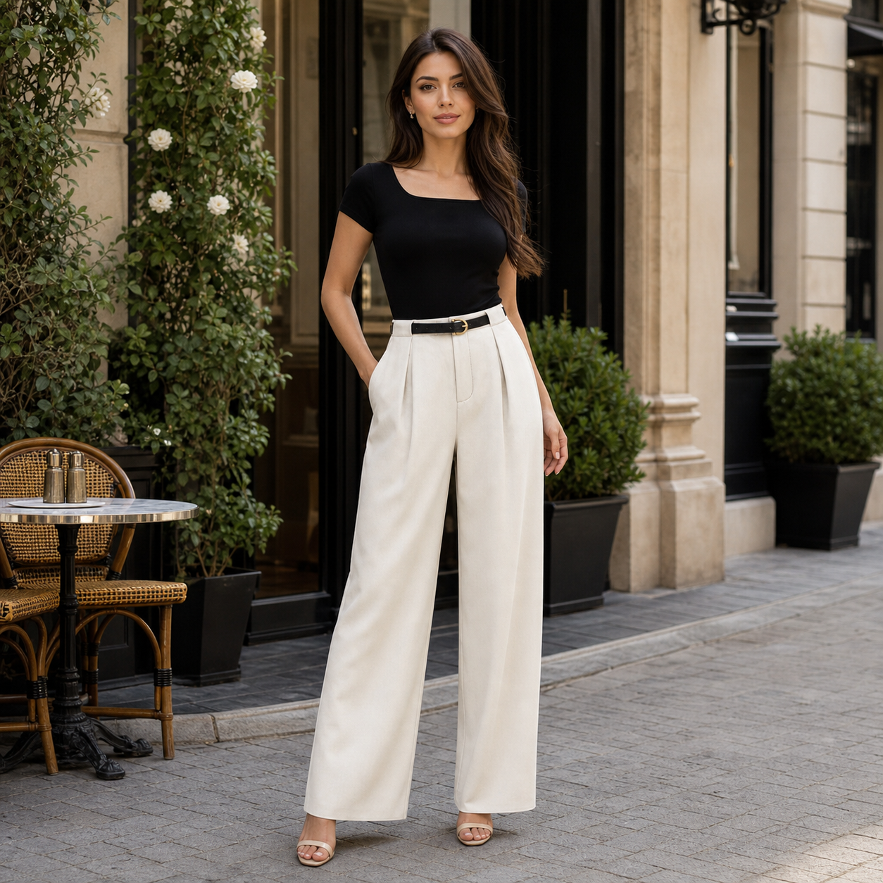 Pantaloni Eleganti cu Talie Medie