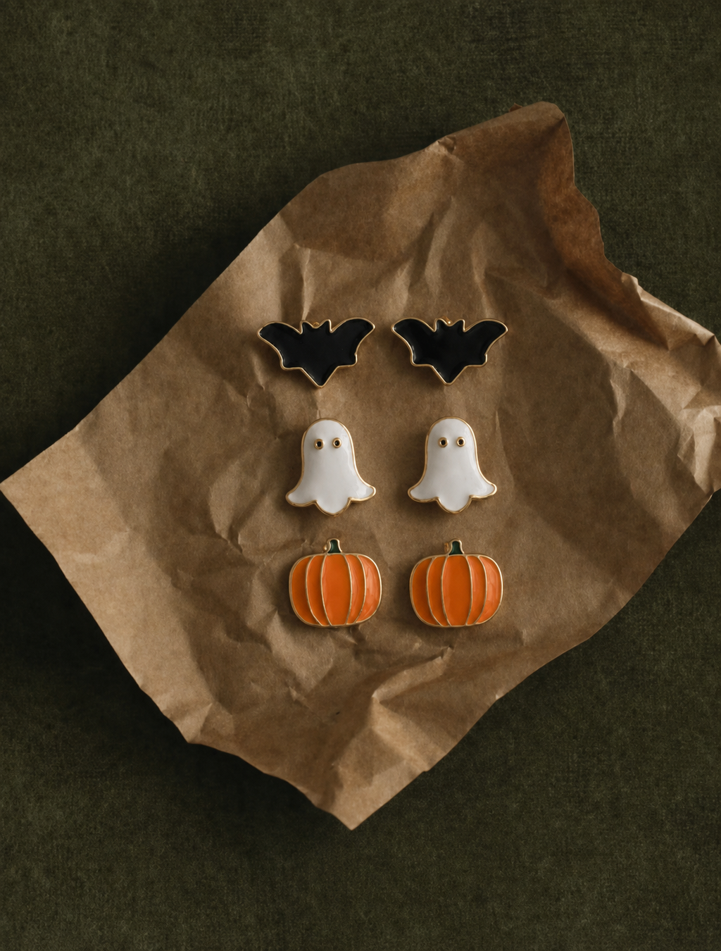Set | Orecchini Halloween Zucca, Pipistrello e Fantasma