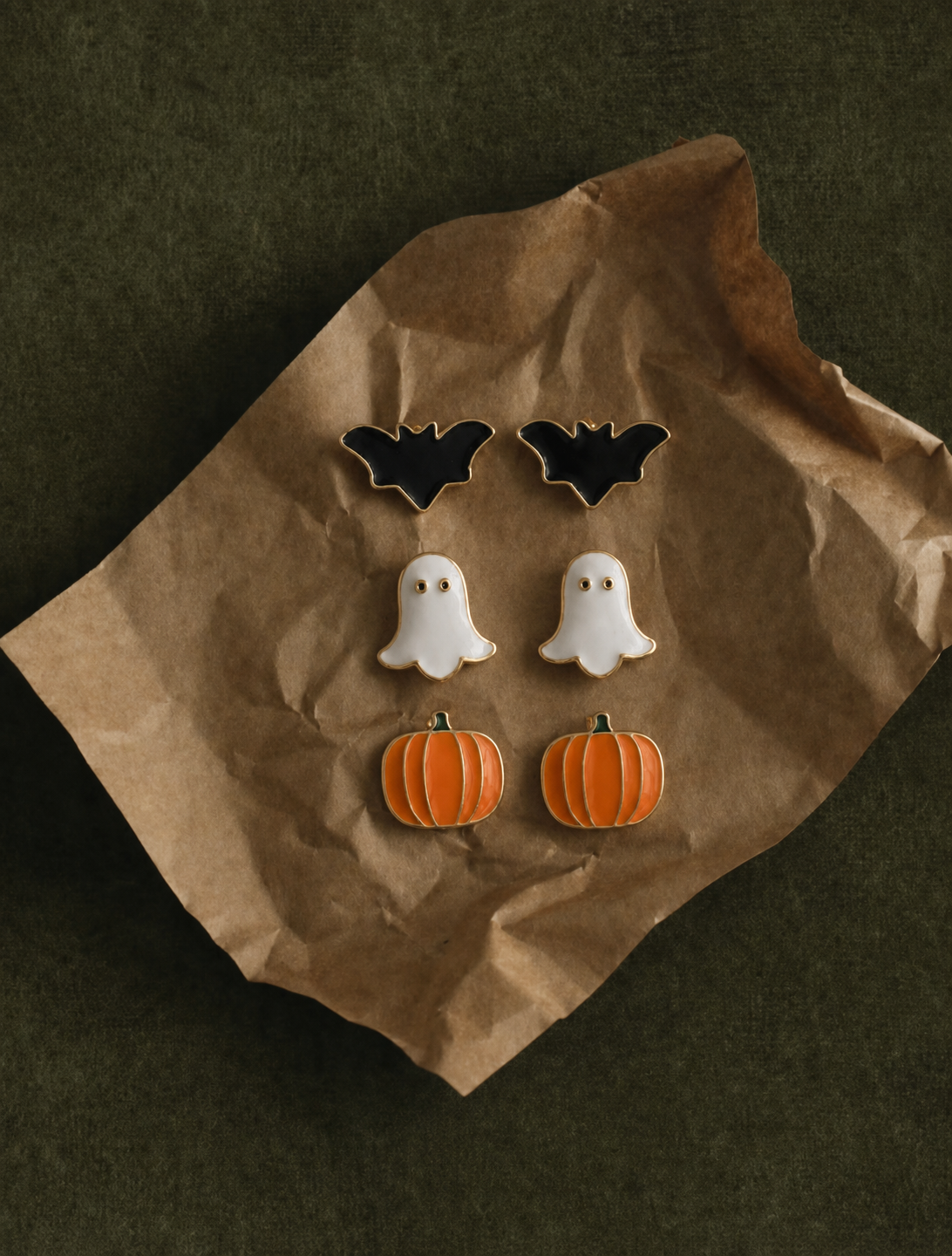 Set | Orecchini Halloween Zucca, Pipistrello e Fantasma