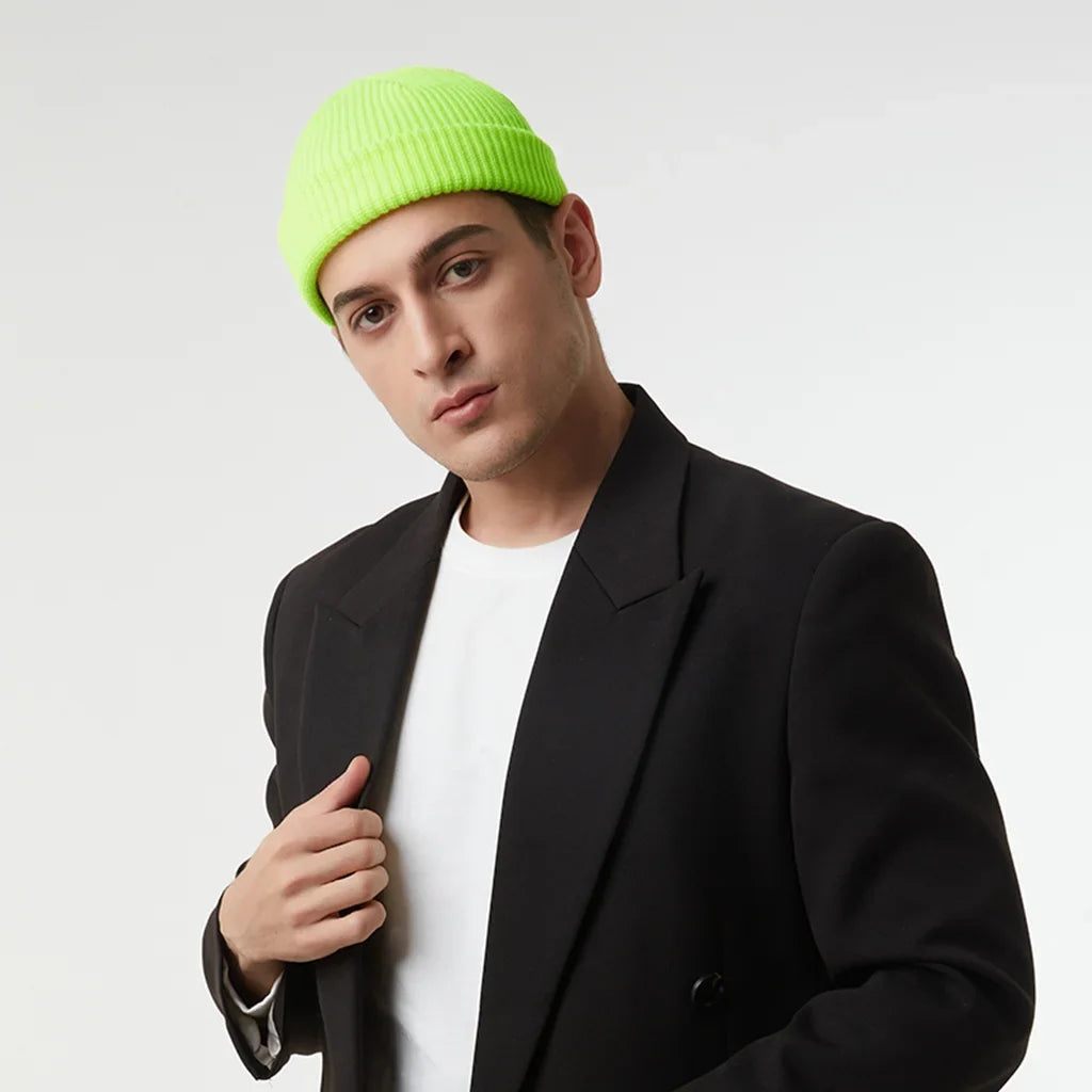NEON YELLOW FISHERMAN BEANIE