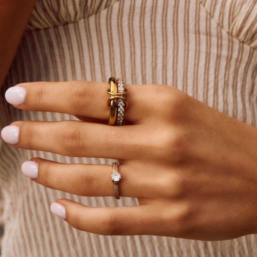 ANELLO NODO PAVÉ