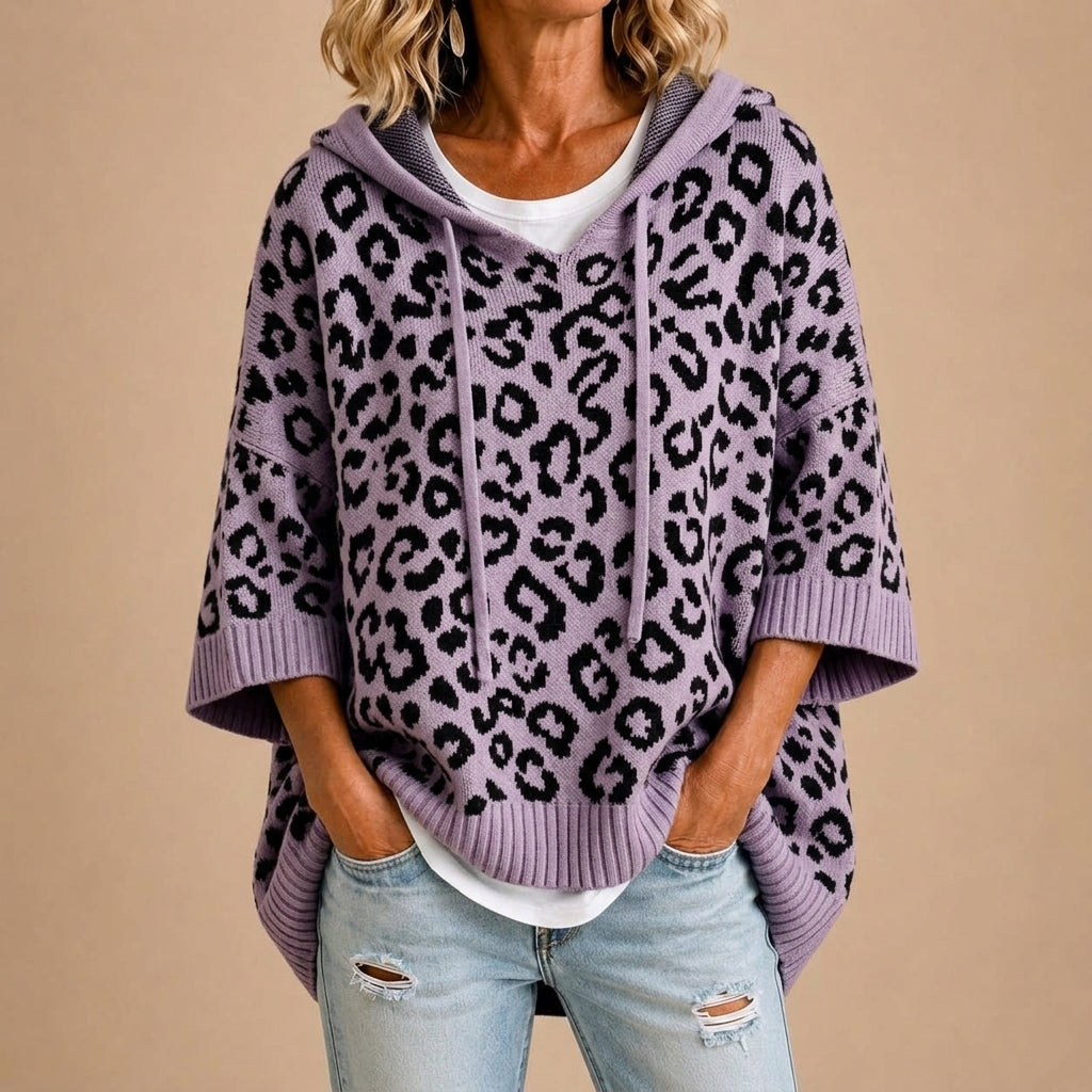 Gabriella | Poncho in Maglia Animalier