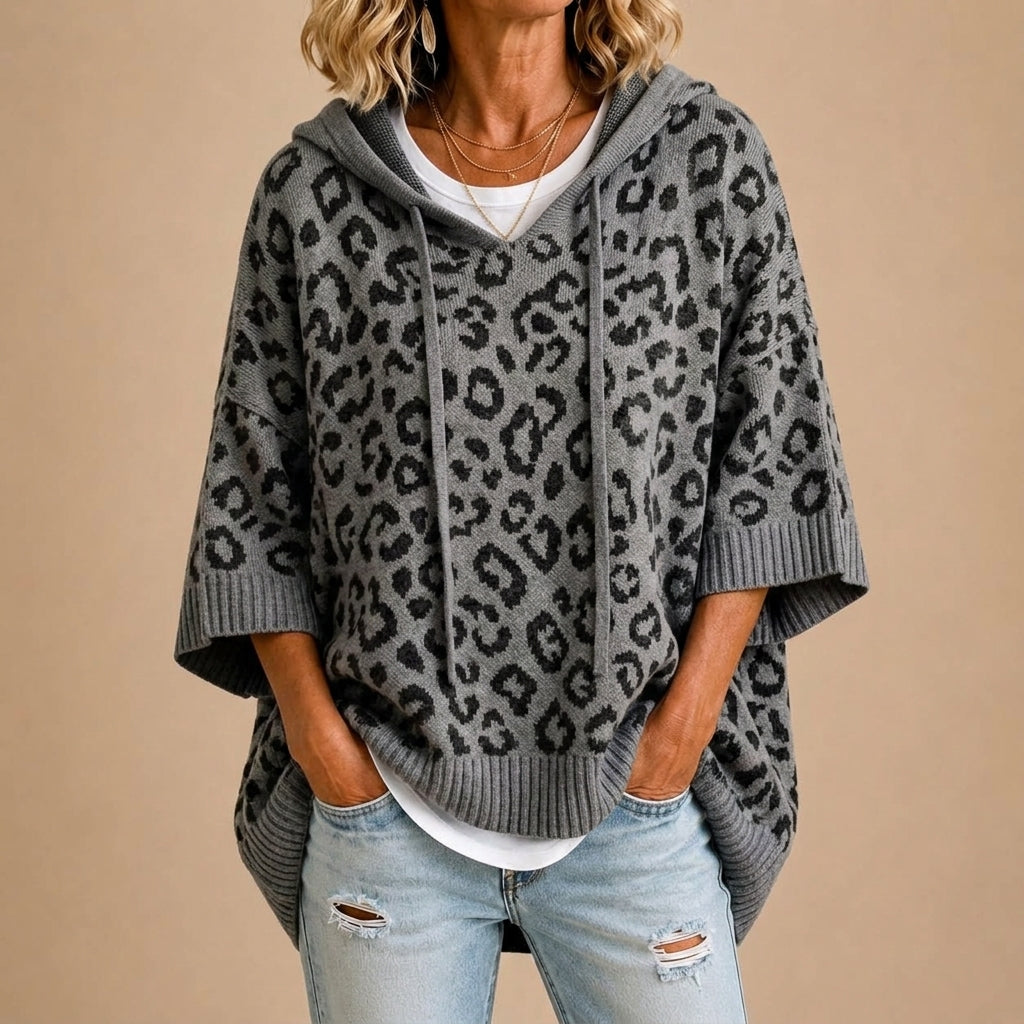Gabriella | Poncho in Maglia Animalier
