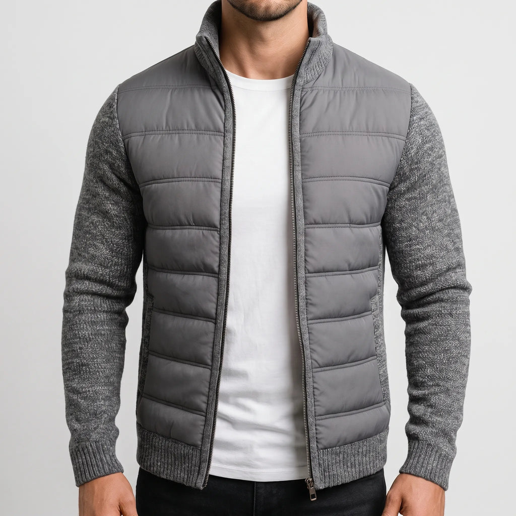 Modello Trapuntato con Maniche in Maglia e Zip