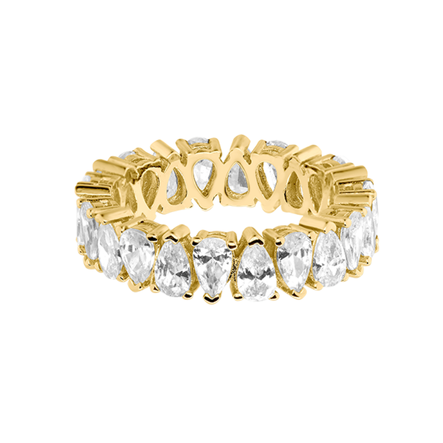 All Around Teardrop Ring 14K Vergoldet