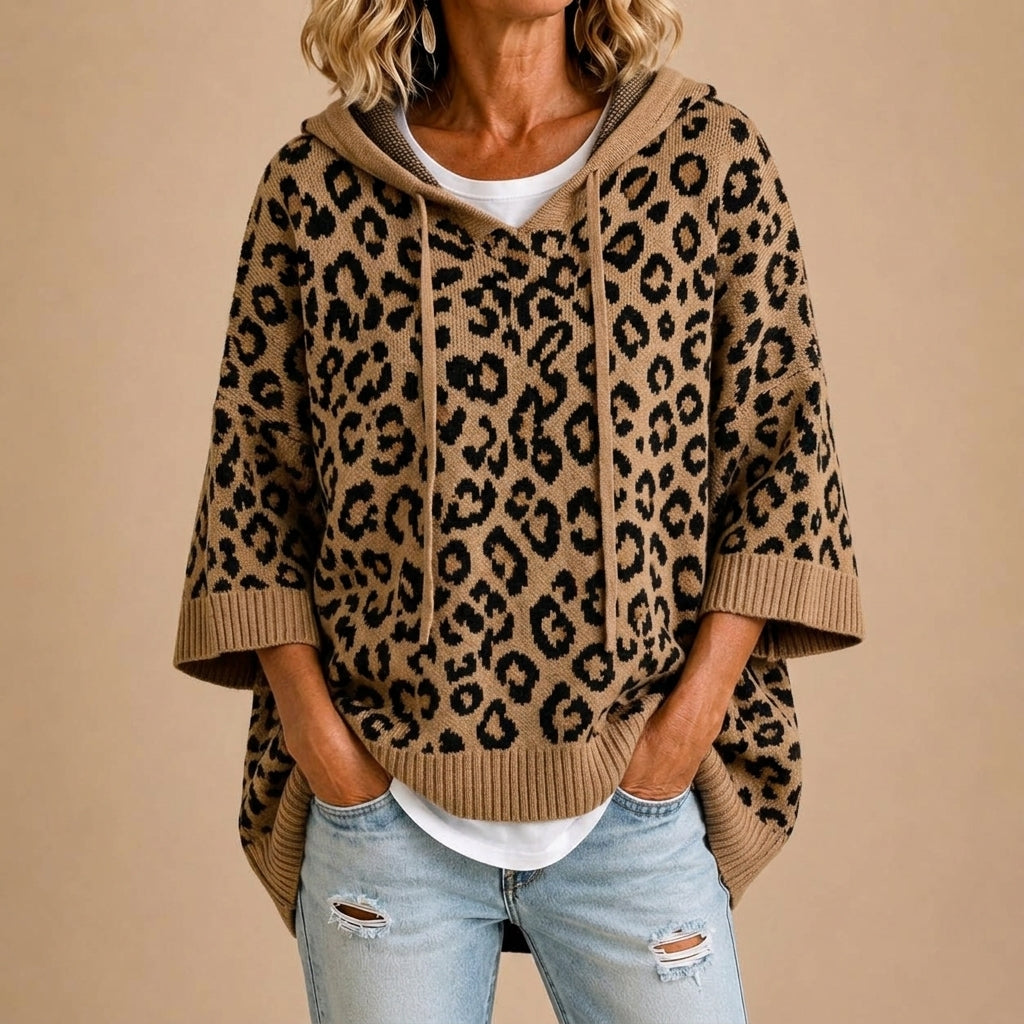 Gabriella | Poncho in Maglia Animalier