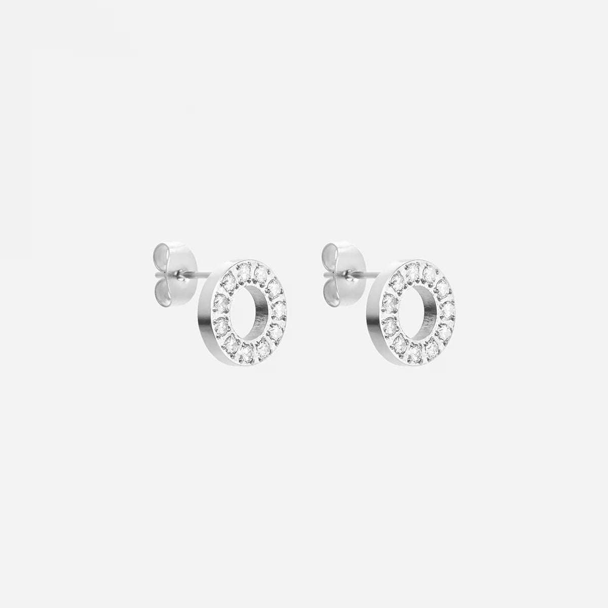 Orecchini a Cerchio con Zirconi 10 mm