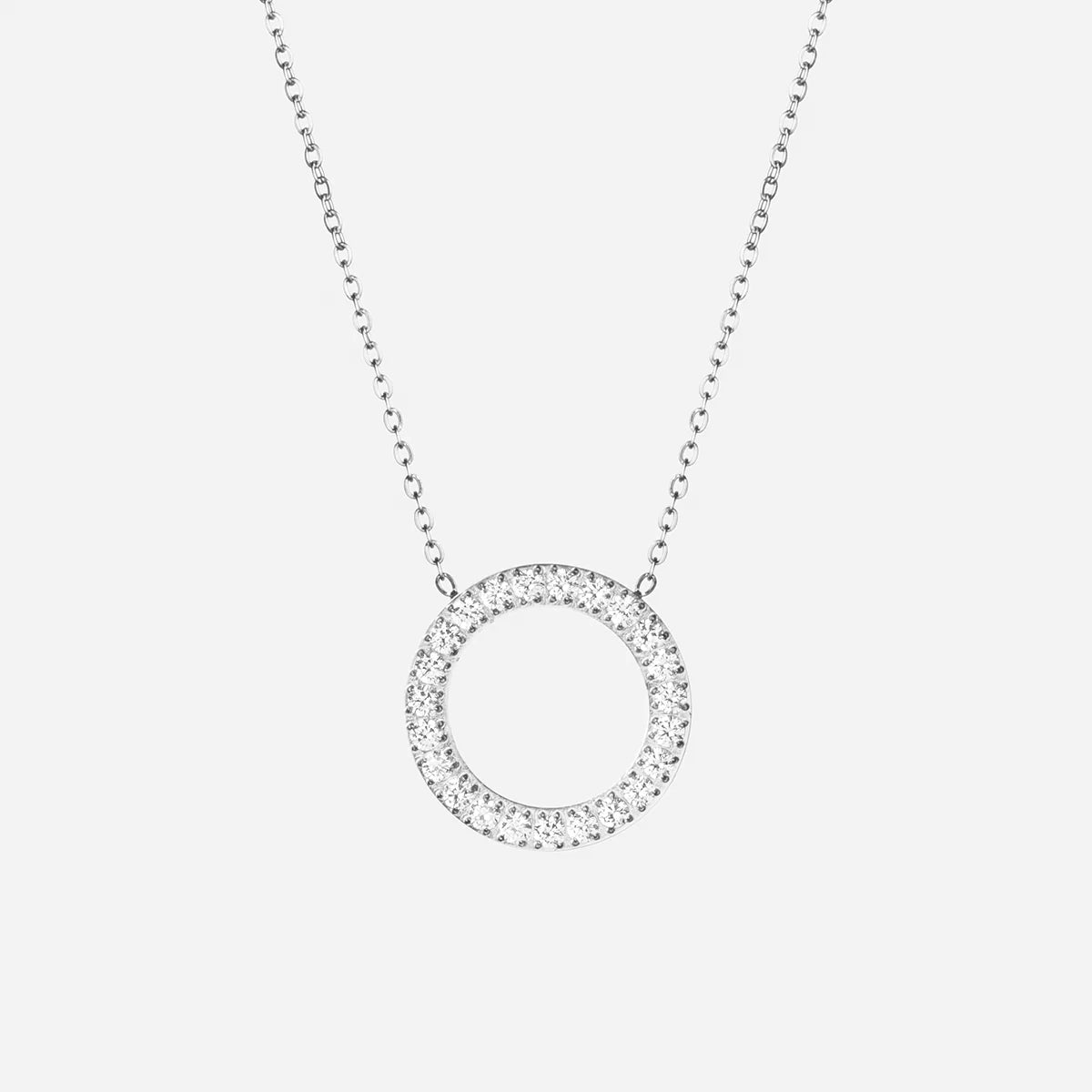 Collana a Cerchio con Zirconi 20 mm