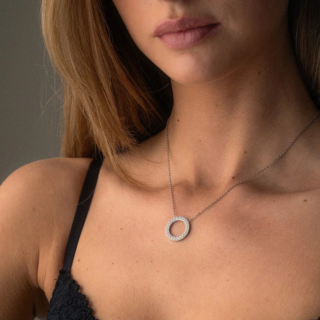 Collana a Cerchio con Zirconi 20 mm
