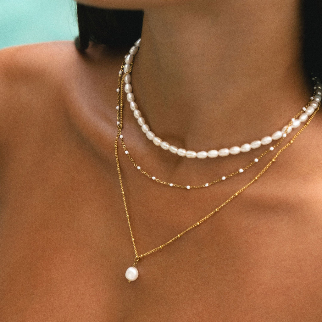 COLLANA DI PERLINE BIANCHE