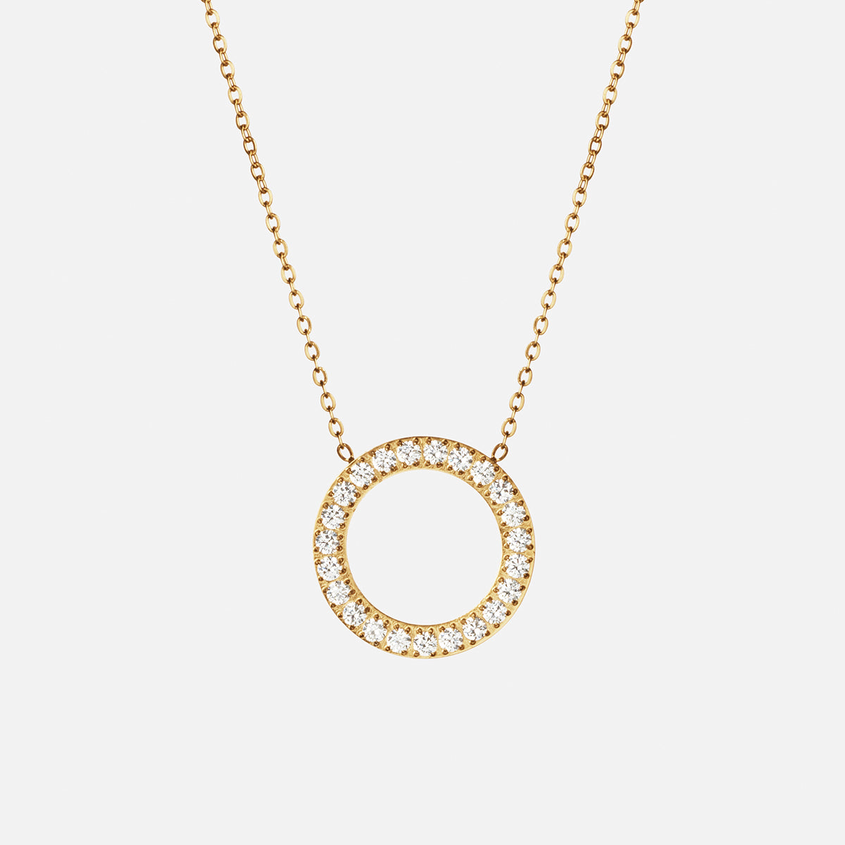 Collana a Cerchio con Zirconi 20 mm