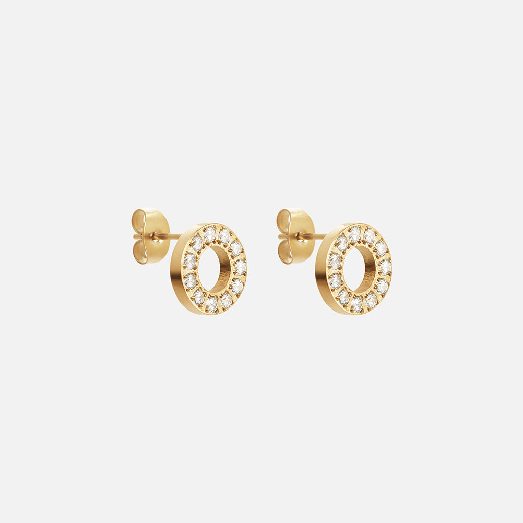 Orecchini a Cerchio con Zirconi 10 mm