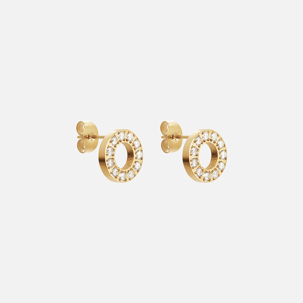 Orecchini a Cerchio con Zirconi 10 mm