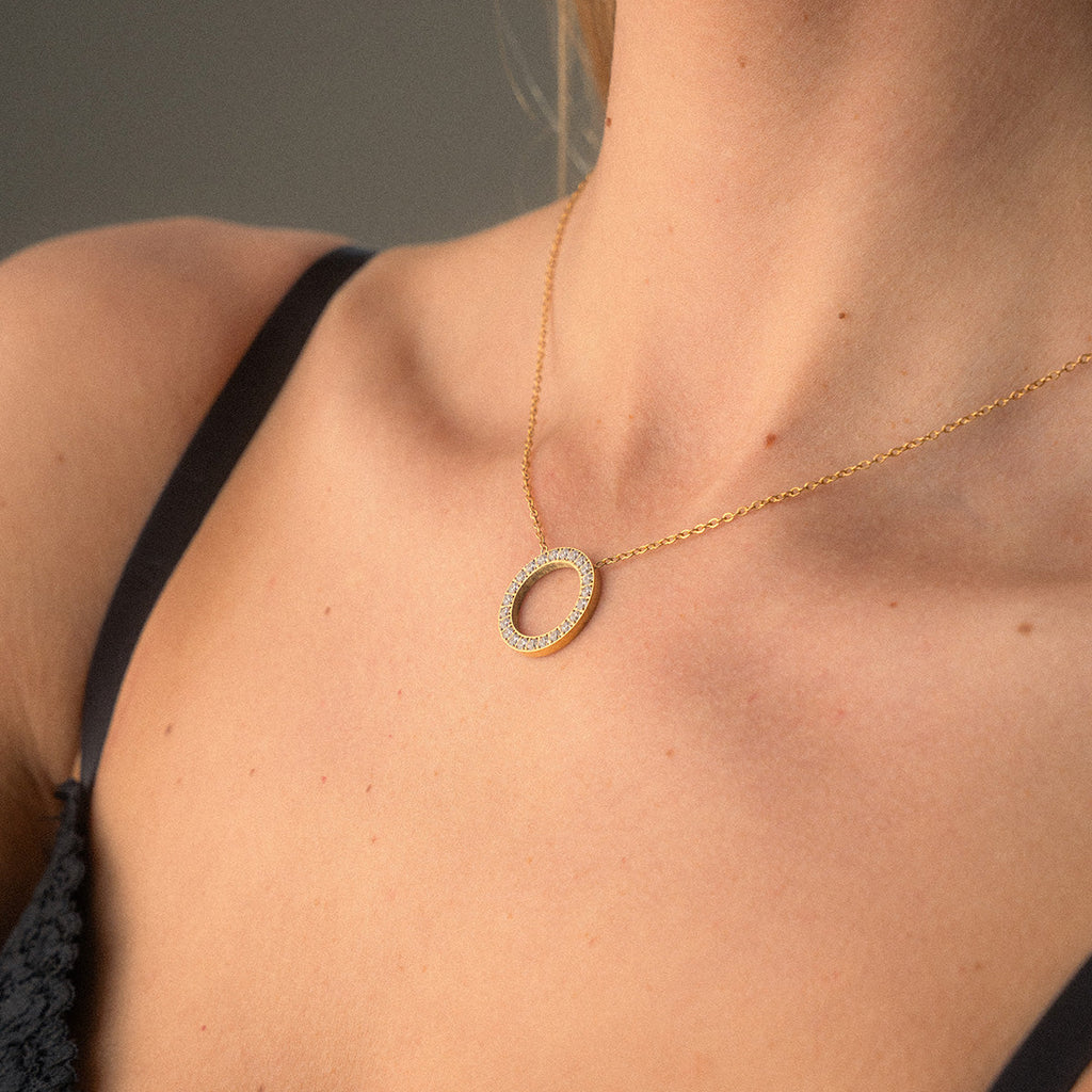 Collana a Cerchio con Zirconi 20 mm